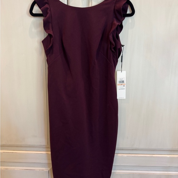 Calvin Klein Dresses & Skirts - Calvin Klein Plum Ruffle Sleeve Midi Dress